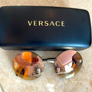Versace gold round sunglasses